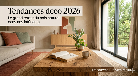 Meuble en bois naturel dans un intérieur moderne tendance déco 