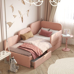 Lit banquette Capitonné avec sommier à lattes + Tiroirs