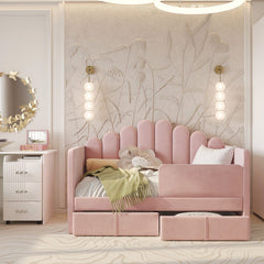 Lit banquette Capitonné avec sommier à lattes + Tiroirs